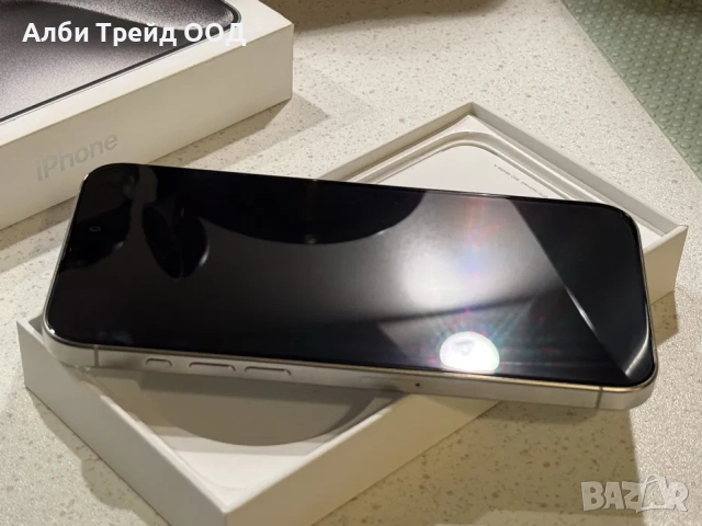 iPhone 15 Pro Max 256GB White Titanium – Като НОВ, 95% Батерия., снимка 3 - Apple iPhone - 53718852