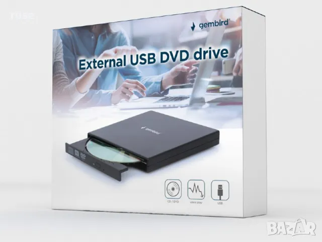 НОВИ! Външно оптично устройство Gembird DVD-USB-02-SV DVD+/-RW, USB 2.0 Read: 24x, 8x, 6x, 4x Write:, снимка 1 - Друга електроника - 49044466