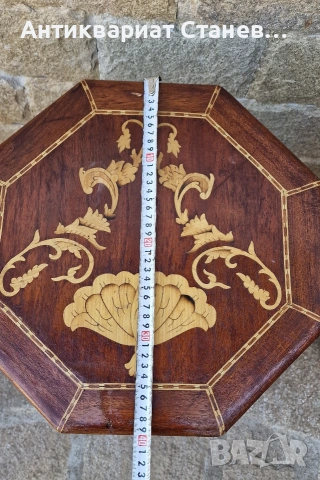 Ефектни инкрустирани дървени масички , снимка 4 - Маси - 54229960