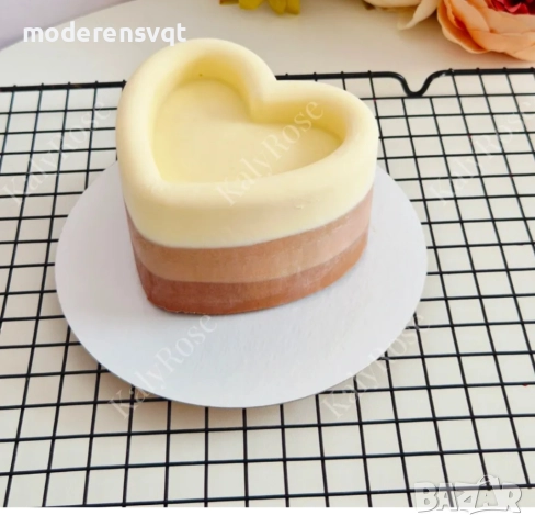 Силиконова форма сърце за торни свещи, снимка 5 - Форми - 51835814