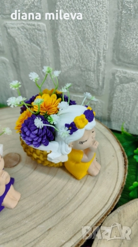 Ангелчета в жълто и лилаво!, снимка 12 - Декорация за дома - 52508713
