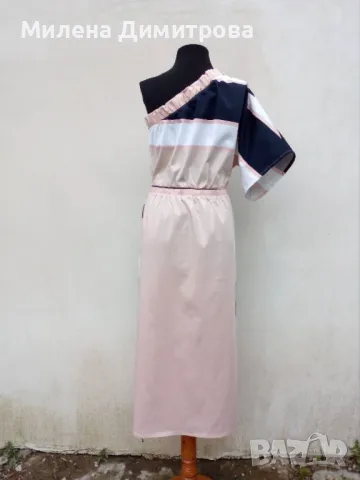 Дълга асиметрична рокля с кимоно ръкав, снимка 2 - Рокли - 50066165