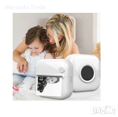 Мини принтер Mercado Trade, За деца, А33, Bluetooth, USB зареждане, Бял, снимка 3 - Образователни игри - 46352047