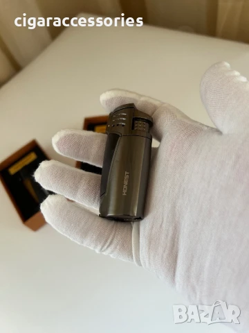 Газова запалка HONEST с троен пламък и пънч – нова, в кутия, снимка 2 - Запалки - 50973124