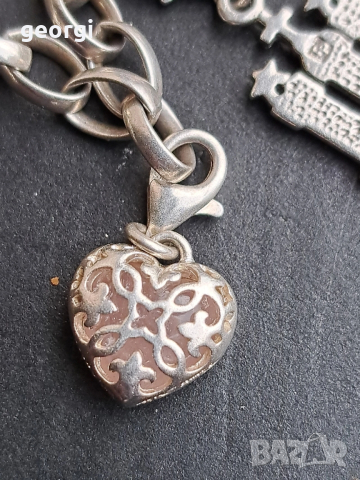 сребърна гривна Thomas sabo Charm club със 7 талисманчета , снимка 10 - Гривни - 52591364