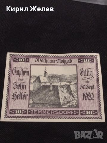 Банкнота НОТГЕЛД 10 хелер 1920г. Австрия перфектно състояние за КОЛЕКЦИОНЕРИ 44933, снимка 5 - Нумизматика и бонистика - 45543775