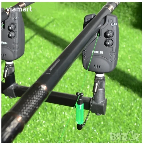 Комплект сигнализатори за риболов Hirisi SQ-4 - 4+1 с цветни обтегачи, снимка 6 - Екипировка - 50526966