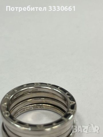 100 % оригинален златен пръстен Bvlgari - бяло злато, снимка 3 - Пръстени - 45825749