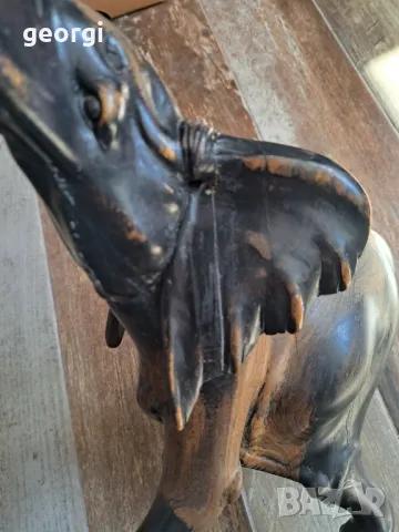 голям дървен слон от кралски абанос, снимка 5 - Декорация за дома - 50079045
