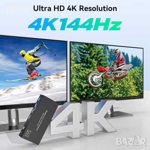 TJCXELE DP KVM превключвател 2 монитора 2 компютъра 4K144HZ, 4хUSB 3.0 с настолен контролер, снимка 5 - Друга електроника - 45902556