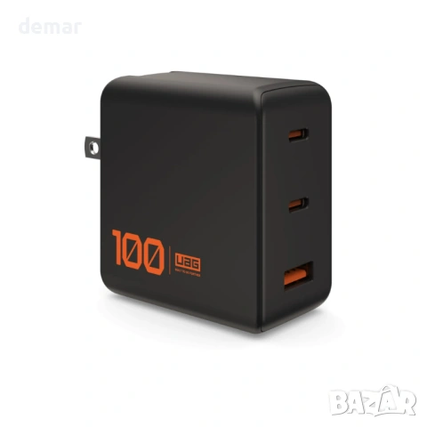 UAG SRG 100W GaN 3-портово зарядно с универсален щепсел, черно, снимка 7 - Друга електроника - 53281086