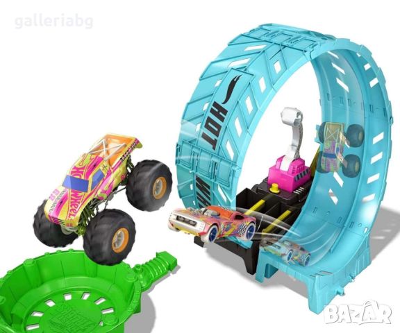 Hot Wheels - Монстер Тракс Комплект Предизвикателство в мрака, снимка 3 - Коли, камиони, мотори, писти - 45149361