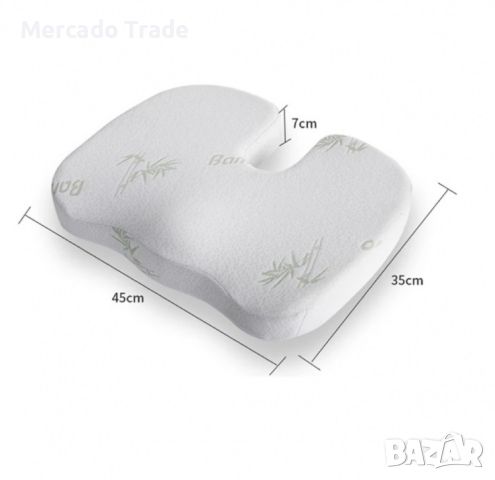 Комплект анатомични възглавници Mercado Trade, За гръб и сядане, 2бр, Бял, снимка 3 - Възглавници - 46394769