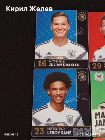 Колекционерски картички на футболисти ЛЕРОЙ САНЕ,ТИМО ВЕРНЕР,ЮЛИАН ДРАХСЛЕР 51028, снимка 2 - Колекции - 51703238