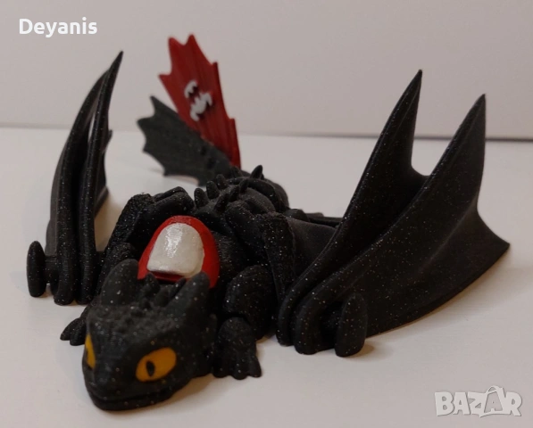 Играчка 3D принтиран дракон с подвижни крака, опашка, глава, тяло, криле, снимка 2 - Фигурки - 53398189