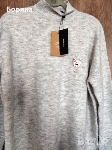 Vero Moda нов с етикет пуловер-поло с брошка, снимка 12 - Блузи с дълъг ръкав и пуловери - 53724693