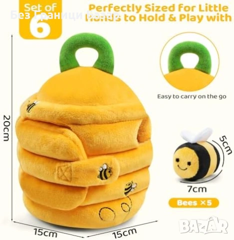 Нова Montessori бебешка играчка кошер с 5 пчелички и звукови ефекти за бебе, снимка 2 - Образователни игри - 53278946