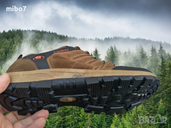 Мъжки маратонки с гумено директно излято ходило в кафяво, мод.02- CAIDAI, снимка 5 - Спортни обувки - 39943858