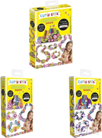 Игри за Дете, Комплект за Бижута, Гривни, 18 Stix - Lansay Cutie Stix Maxi Pop Refill Set Играчки!