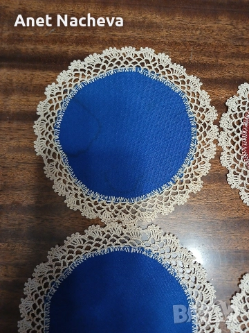 Салфетки с плетка около плат за чаша Чай или кафе, снимка 2 - Антикварни и старинни предмети - 52841315