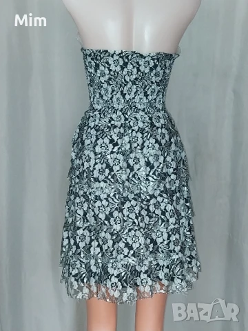 XL Дантелена сива рокля с къдри, снимка 6 - Рокли - 51304795