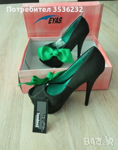 Дамска елегантна обувка с ток, снимка 1 - Дамски елегантни обувки - 46049865
