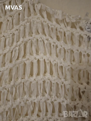 Нов дамски бял мрежест плетен потник S M размер, снимка 3 - Потници - 51068360