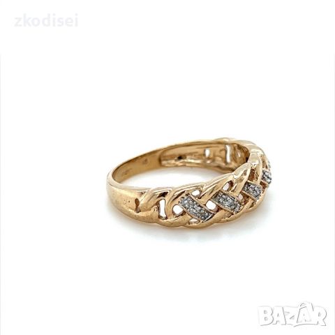 Златен дамски пръстен с 6 бр. брилянта 2,80гр. размер:57 9кр. проба:375 модел:23568-1, снимка 3 - Пръстени - 45408260