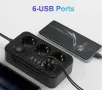 Разклонотел с 3 контакта, 3 usb A и 3 usb C, снимка 1
