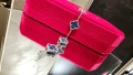 Van Cleef & Arpels VCA 5 Motifs Silver Blue Pietersite Vintage Alhambra Дамска Гривна, снимка 5