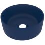 vidaXL Луксозна кръгла мивка, матово тъмносиня, 40x15 см, керамика(SKU:147012, снимка 1 - Мивки - 46030588