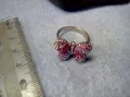 СКЪПОЦЕНЕН СРЕБЪРЕН ПРЪСТЕН ПЕПЕРУДА СРЕБРО 925 с РОЗОВ ЕМАЙЛ и РАЗНОЦВЕТНИ КАМЪНИ 47981, снимка 6