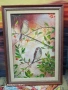 Маслена авторска картина с врабчета., снимка 1