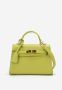 Бяла чанта по модел на Хермес Hermes mini Kelly цикламена жълта зелена бежова , снимка 5