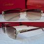 Cartier висок клас слънчеви очила Мъжки Дамски слънчеви с дървени дръжки, снимка 2