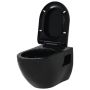 vidaXL Окачена тоалетна чиния, керамична, черна（SKU:143023, снимка 1 - Други стоки за дома - 45635311