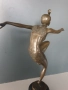 38см-4кг Preiss статуетка/немска бронзова скулптура/Арт Деко фигура кабаретна танцьорка-балерина, снимка 5