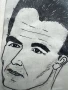 Рисунка портрет с туш оригинален подписан , снимка 4