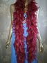Богат шал с естествени пера/ марабу в бордо 180 см., снимка 1