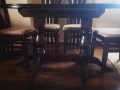 Трапезарна Маса масив + 6 бр. столове ветрило, снимка 4