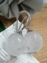 Сребърни обеци с млечен кварц (бял кварц), снимка 1