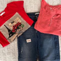 Комплект Сет Разпродажба Дънки S размер, тениска, блуза + подарък, снимка 3 - Комплекти - 45437608