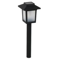 LED слънчев фенер соларна лампа с пламък ефект пластмаса квадрат черен 25 см, снимка 2 - Соларни лампи - 45822796