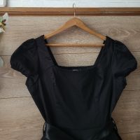 Черна официална разкроена рокля с тюл, снимка 5 - Рокли - 45842544