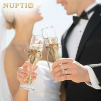 NUPTIO Сватбен подарък - чаши за шампанско, ножове за торта, персонализирана подаръчна кутия, снимка 6 - Подаръци за сватба - 45384901