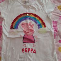 134/140 Нова тениска с обръщащи се пайети Peppa pig , снимка 1 - Детски тениски и потници - 45424926