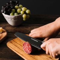 ACOQOOS Комплект ножове с блок, от неръждаема стомана от 10 части с вградена точилка, снимка 6 - Прибори за хранене, готвене и сервиране - 45633408