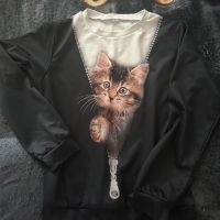 Блуза с 3Д принт на котка, снимка 1 - Блузи с дълъг ръкав и пуловери - 45731364