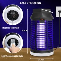 Лампа за унищожаване на комари, 2 в 1 уред за насекоми 4200V 15W UV, снимка 6 - Други стоки за дома - 45174791
