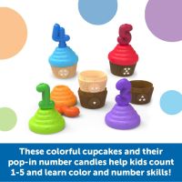Комплект образователни играчки за малки деца 18+ месеца, 5 цветни кексчета, снимка 2 - Образователни игри - 45373306
